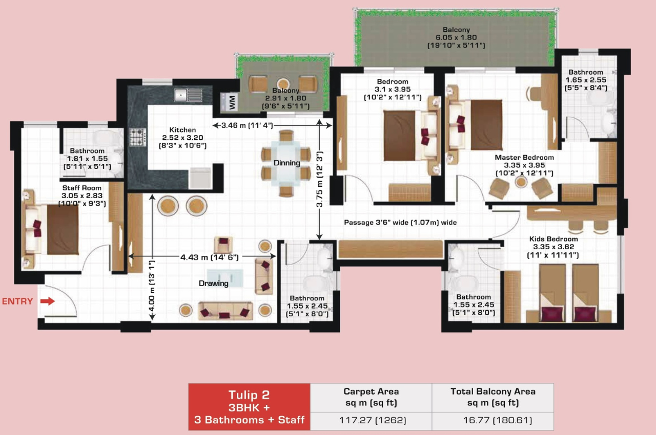 ashiana anmol 3 bhk