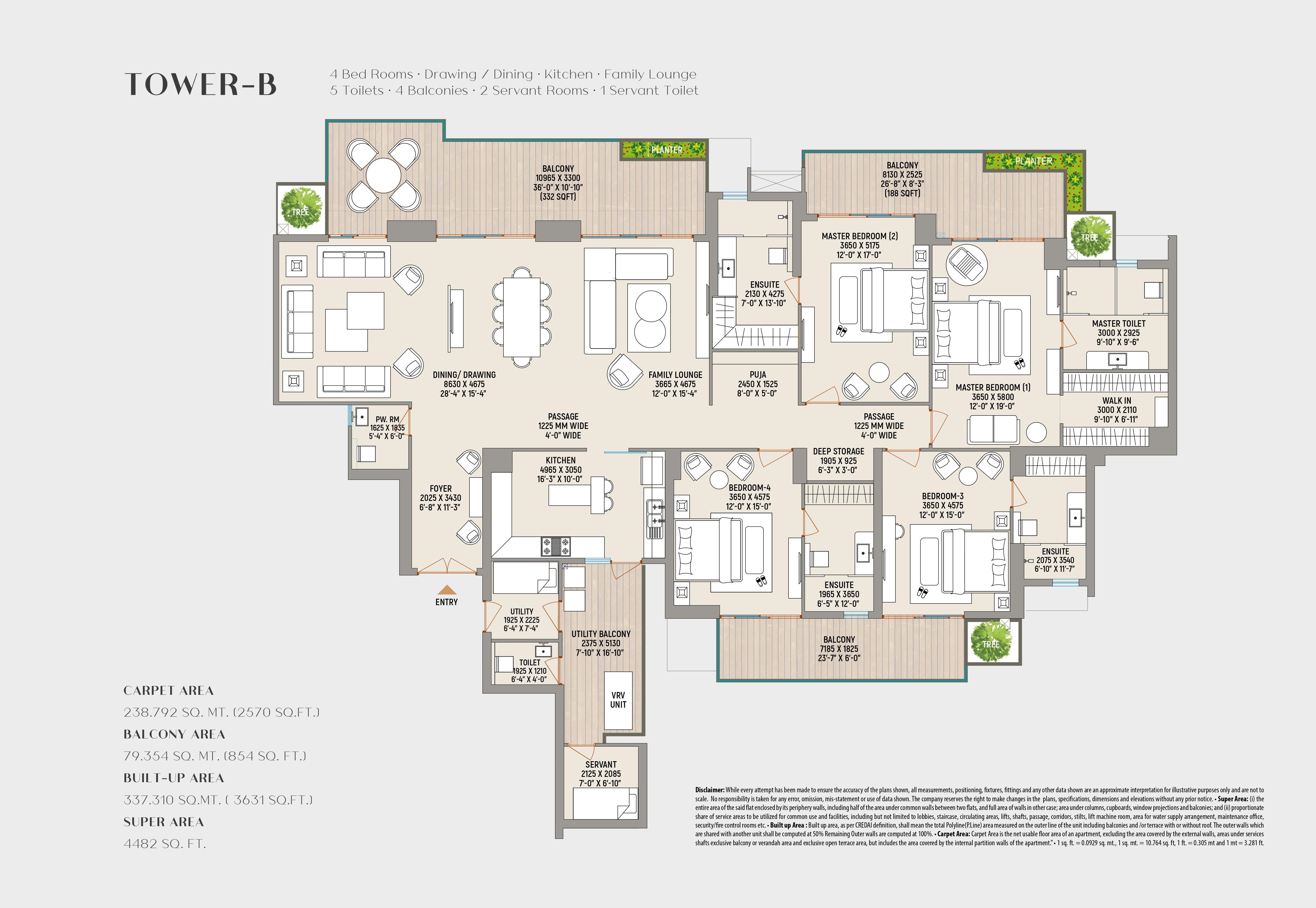 County 107 4 BHK Floor Plan