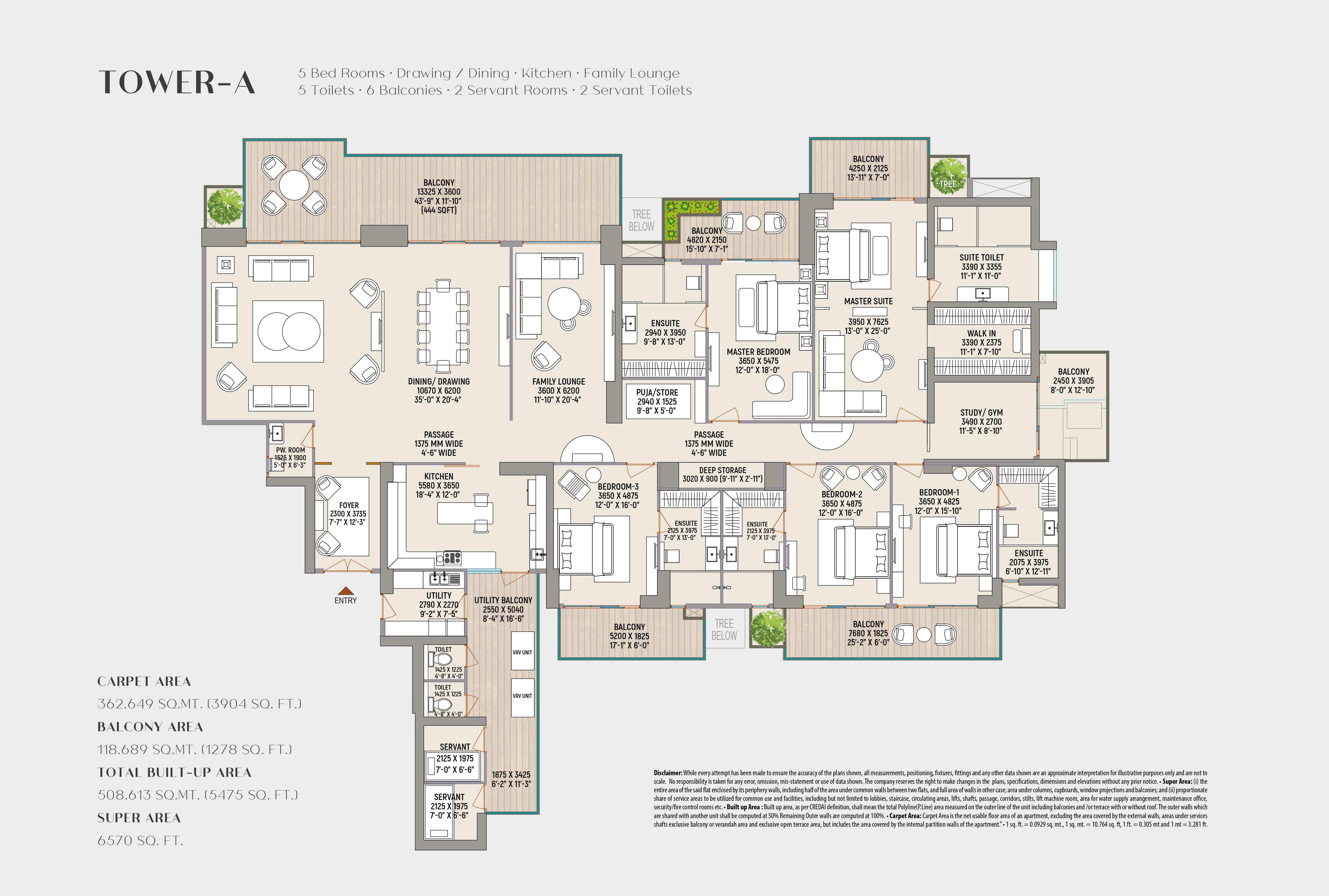 county 107 5 BHK Floor Plan