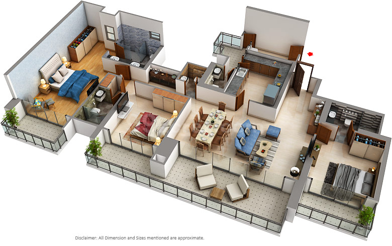 kalpataru vista 4 bhk Floor Plan