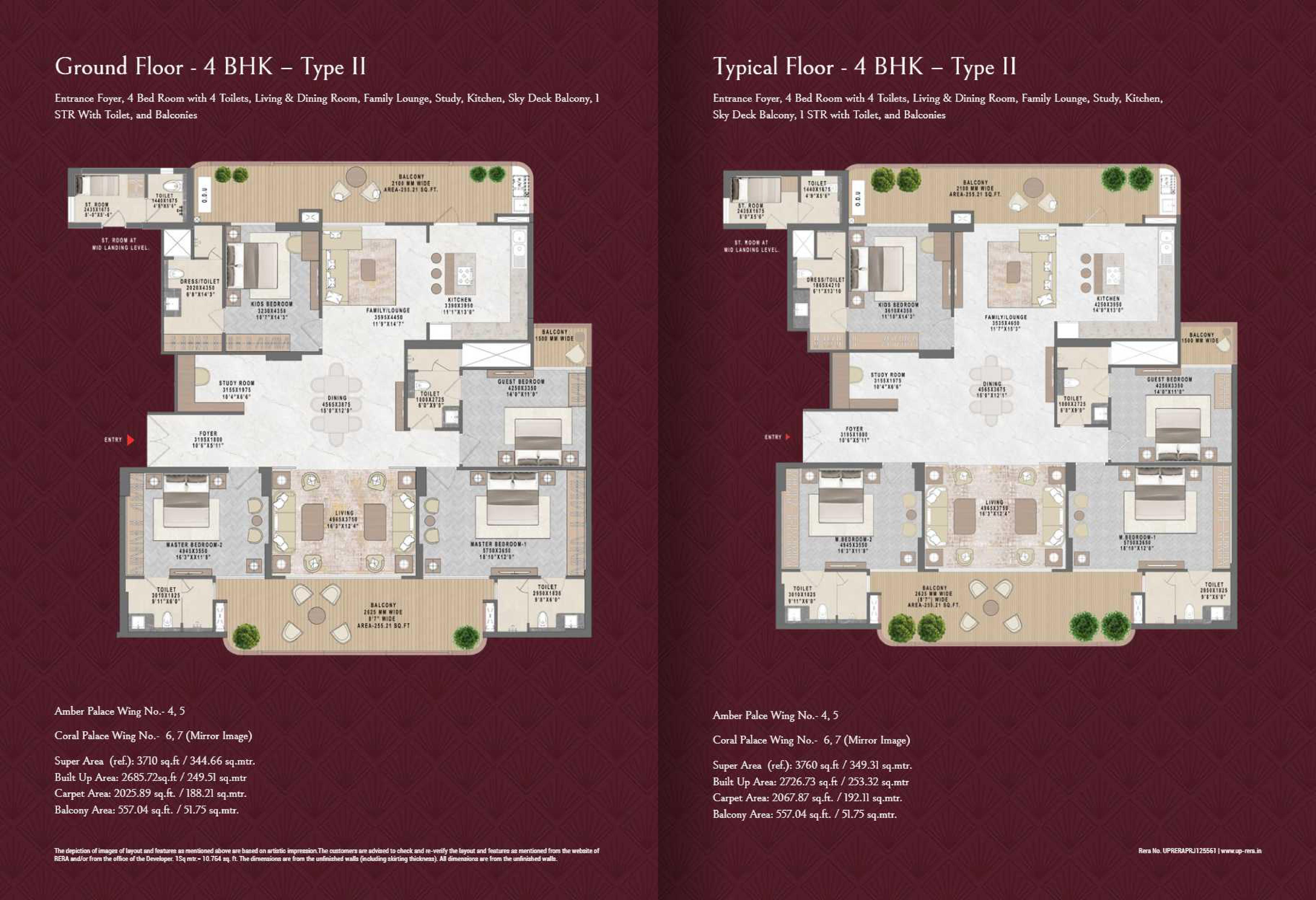 Mahagun Medalleo 4 BHK Floor Plan