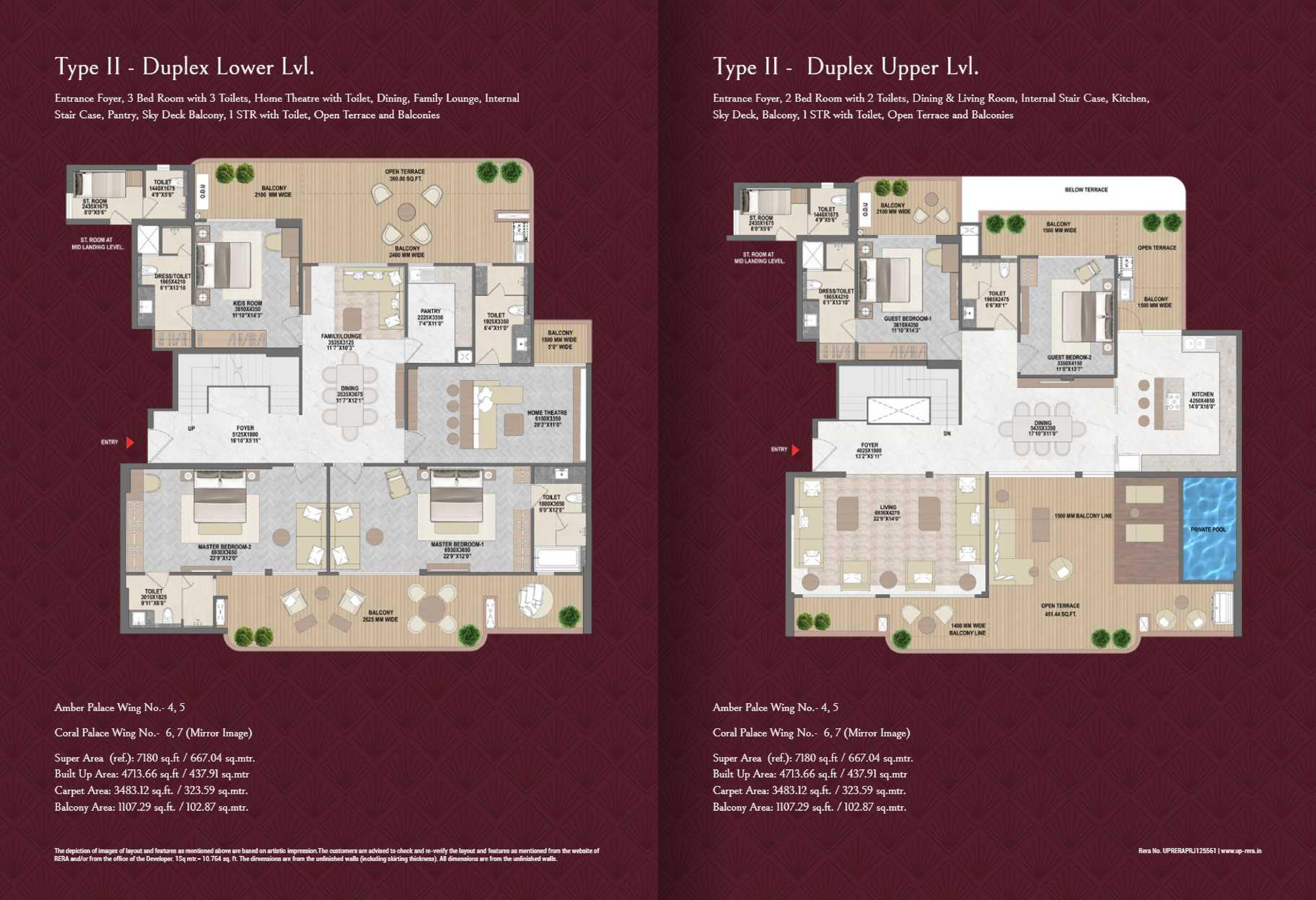 Mahagun Medalleo duplex villa Floor Plan